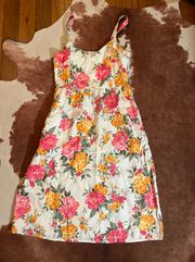 100% Linen Floral Dress