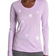 SUNDRY Star Long Sleeve T-Shirt 2/M Knit Crew Neck Pullover Womens Purple