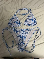 Blue Floral Bikini Set