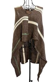 Sunmeadow Alpacas Striped Alpaca Poncho Brown One Size