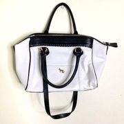 Emma Fox | Off-White & Black Leather Shoulder Bag