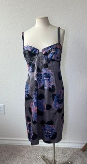 Rebecca Taylor - Blue Grey & Pink Silk Floral 