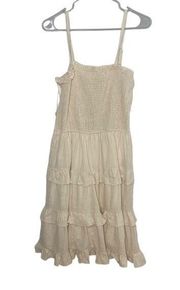 CJLA ruffle midi dress oatmeal