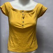 G by guess yellow off the shoulder blouse