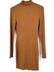 Revamped Camel Ribbed Knit Dress Size Large NWT