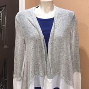 Paper crane gray open cardigan