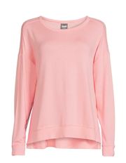 Pink Mesh Back Side Slit Long Sleeve Shirt