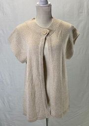 Bobbie Brooks Tan and Cream Knit Cardigan Sweater NWT Size Large