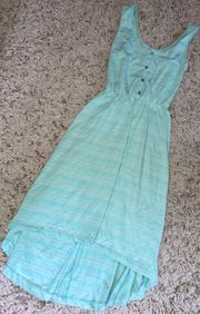 Aqua High Low Maxi Dress