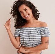 Aerie  off the shoulder striped crop top