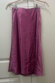 NWT Code X Mode Pink Satin Striped Skirt Size Medium