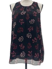 Vince Camuto Black Floral Tank Size M