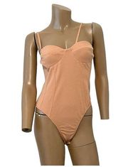 Princess Polly strappy beige corset bodysuit size 6 TS 4663