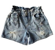 Índigo‎ Rein Elastic Waist Denim Distressed Shorts Size 5