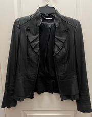 black leather jacket