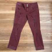 Refuge Raw Hem Distressed Cropped Jeans - Size 2