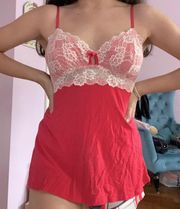 babydoll lace bodice ted sleep camisole spaghetti strapped top