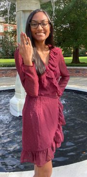 Maroon Long Sleeve Dress