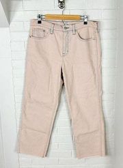 J.Crew Pink Light Faded Wash High Rise Straight Leg Denim Size 31