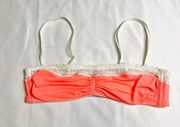 Out From Under Bright Pink Lacy Bandeau Style Bra