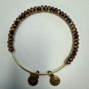 Alex And Ani Energy Gold  Brown Crystal Beads Bracelet