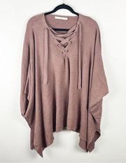 BISHOP + YOUNG Harper Front Lace Poncho Sweater, Size OS