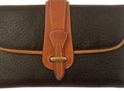 Vintage Dooney & Bourke black & brown leather Madison organizer large wallet