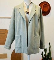 Maurices Green Heathered Open Style Oversized Comfy Blazer Jacket