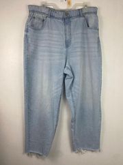 Vintage Jordache High Rise Crop Jeans Womens XXL Light Wash Blue Stretch Pockets