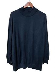 Club Room Black High Neck Oversized Merino Wool Sweater