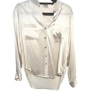 L’AGENCE | silk off white blouse size 0