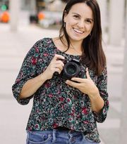 About a Girl 3/4th sleeve floral blouse