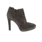 Theory Heeled Ankle Boots US 7 EU 37 Blossom 4" Gray Suede Leather Luxury Party