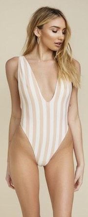 Striped One Piece Swimsuit