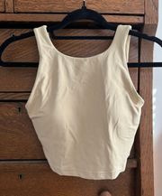 Cream High Necked Workout Top