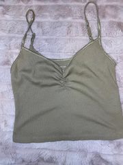 Outfitters Adjustable Carmel Brown Tank With Scrunch