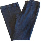 Chadwicks Womens Flare Jeans Mid Rise Dark Wash Cotton Stretch Blue Size 8