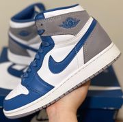 1 Retro High OG True Blue Size 5Y/6.5 Women Authentic (FD1437-410)