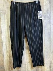 Future Collective For Target Black Dress Pants with White Pin Stripes w/…