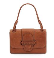 Valentino women’s Histoire braided brown leather shoulder bag