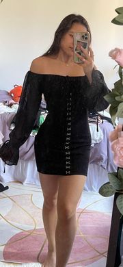 NWT Black Off The Shoulder Corset Dress