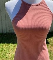 Pink ribbed tank top