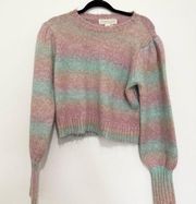 Saltwater Luxe Dollie Sweater medium pastel girly crewneck puff sleeve sweater