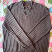 ribbed XL dark brown quarter zip 