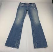 LONG Big Star Light Wash Distressed Denim Casey K Low Rise Bootcut Jeans 27L