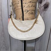 Cream Quilted Angel half moon shoulder bag & change purse - NWT