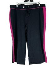 Fashion Bug Women's Capri Leggings Size L Black./Pink