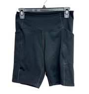 Girlfriend Collective Women High Rise Black Bike Shorts Recycled Fabric Large