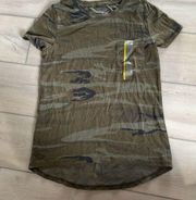 Womens Camo Tee Small Short Sleeve Graphic Shirt Top Green Shirt Casual NWT