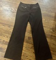 Express Womens Brown Editor Flared Casual Pants Sizes Size 2 Regular 2r